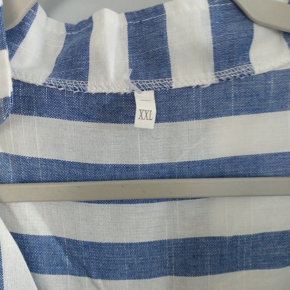 Unbranded Striped V Neck Pullover High Low Beach Coverup Tunic Top XXL - Picture 8 of 10
